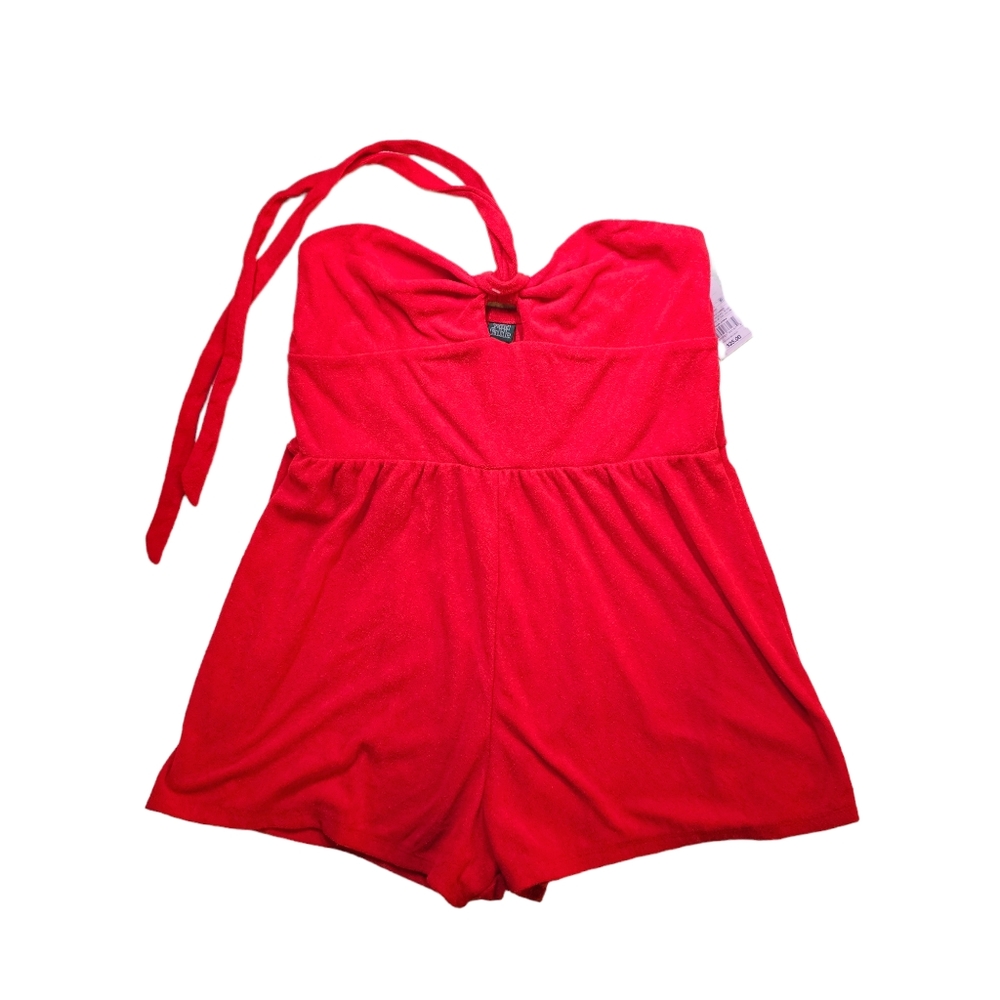 Red Terry Romper/Swim Cover-up, Sz L | Wild Fable
